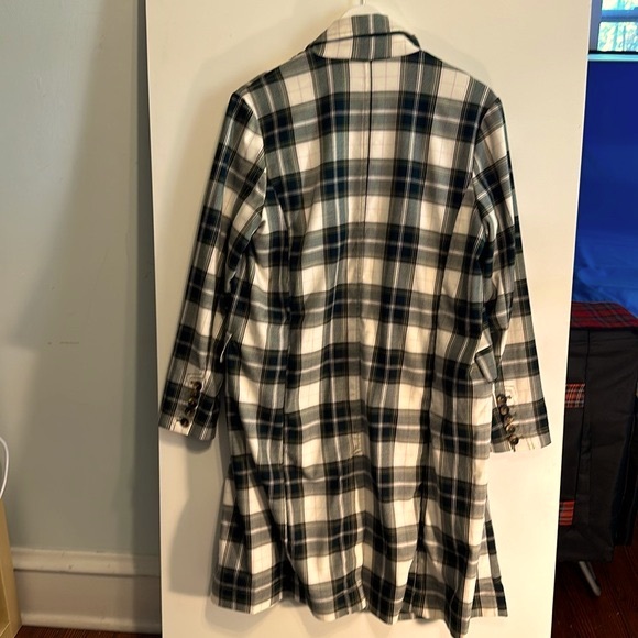 Free People Women’s Freddie Longline Blazer Plaid (Black, White, Grey, Pink) SM - Picture 2 of 14